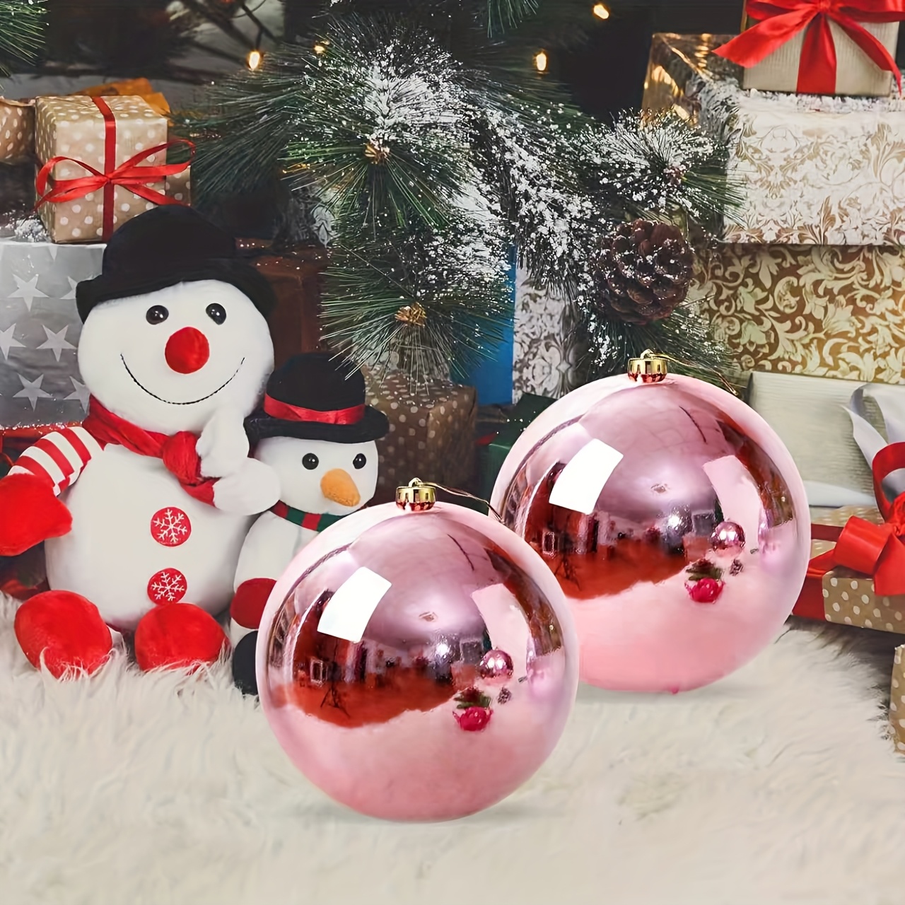 4 große weihnachtskugeln pink 15 cm 20 cm durchmesser