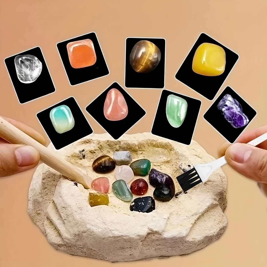 

Diy Rock & Mineral Excavation Kit - Ideal For Enthusiasts, Perfect Gift For Halloween, Christmas & Thanksgiving, Includes Crystal Stones For Jewelry Making