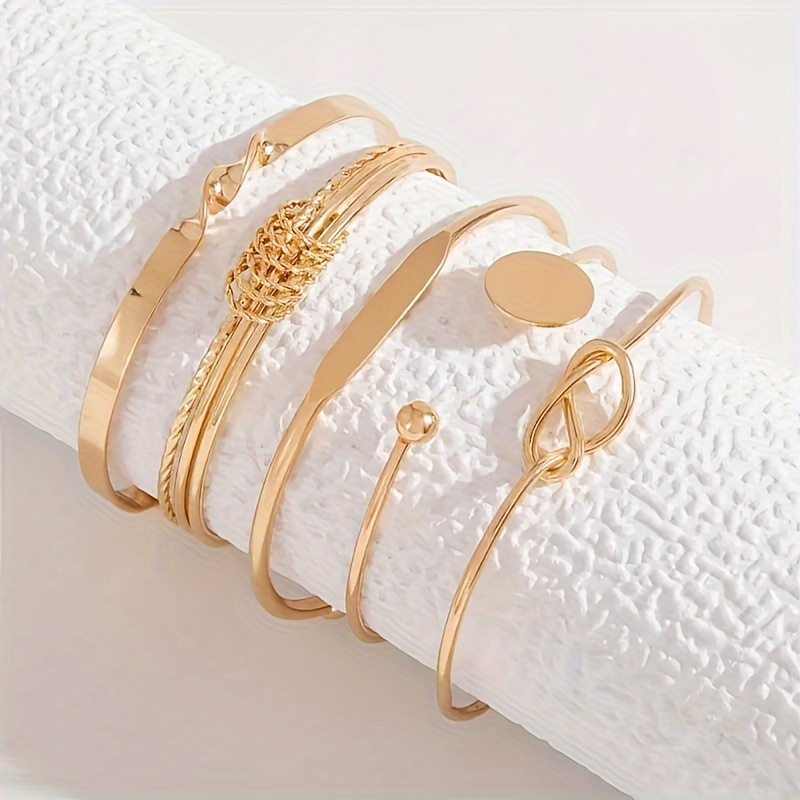 5 Pc Women's Geometric Iron Bangle Set Daily & Party Wear