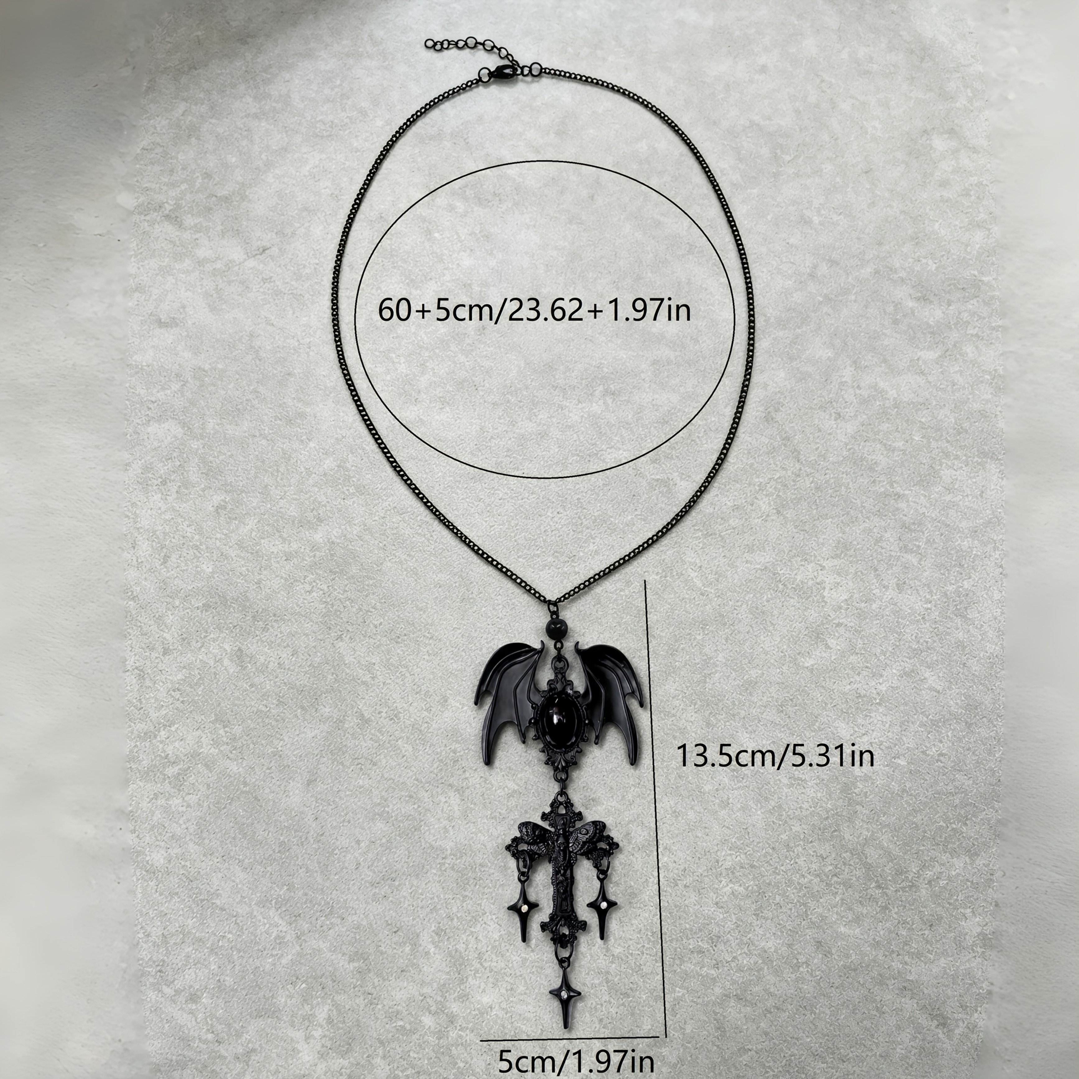 Women's Imitation Black Bat Wings Pendant Necklace
