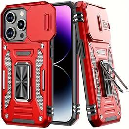 a set of phone cases which one phone cover and two protectors compatible with models 16 15 14 13 12 11 xs xr 7 8 plus and other heavy duty shockproof models it features rotating me