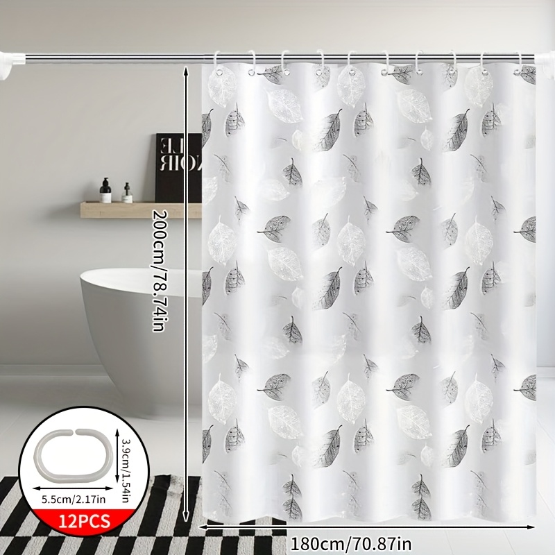 Image of High-end Bathroom Shower Curtain, Thickened Shower Curtain, Bathroom Partition Door Curtain, Shower Curtain, Shower Cover, Shower Room Partition, Geometric Printed Shower Curtain