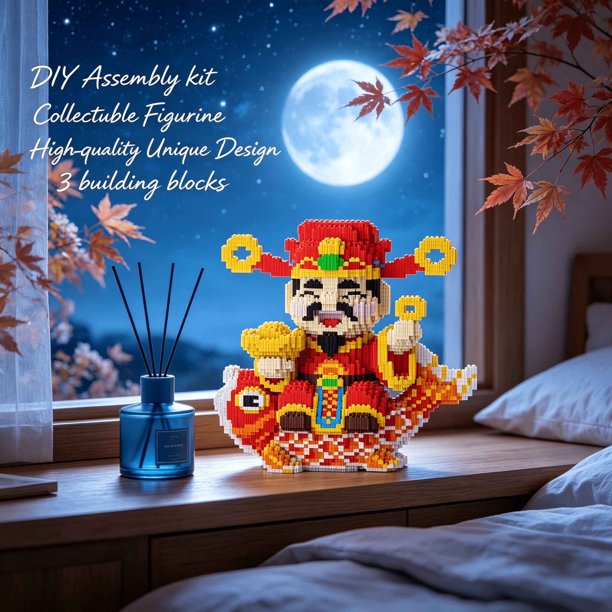 Koi God 3D Stereoscopic Building Block Ornament, Unique Decor