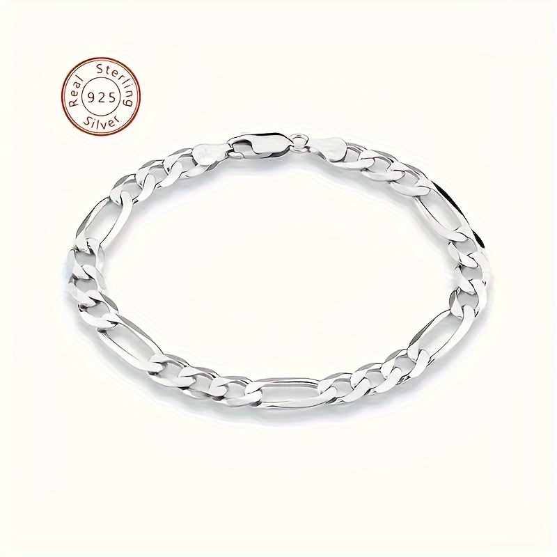 

High Quality 925 Sterling Silver Solid Diamond Cut Plated 925 Silver Link Control Chain Bracelet - Stylish And Design - Gifts To Men, Wives, , Her, , Daughters For Anniversaries, Birthdays, Gift Box