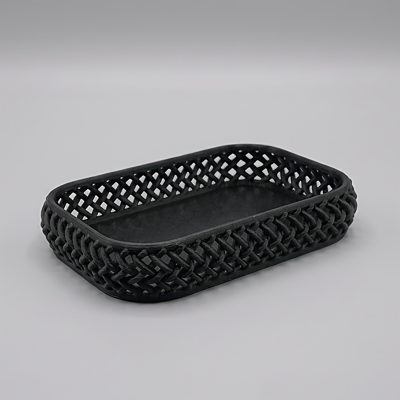 Light Luxury Woven Hollow Desktop Storage Plate Dressing Table Jewelry Makeup Brush Storage Box Entrance Key Sundries Finishing Tray Minimalist Desktop Decoration Storage Plate, Shelf BasketsOpen in new tab.