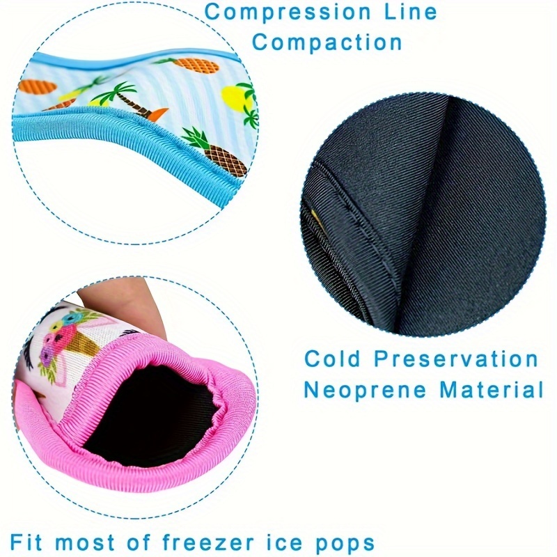 1pc Durable Neoprene Ice Pop Holder Pouch - Colorful Patterns Including Leopard, Floral, and Geometric Designs - Shatterproof Kitchen Accessory for Halloween, Christmas, Valentine's, Thanksgiving, & Graduation