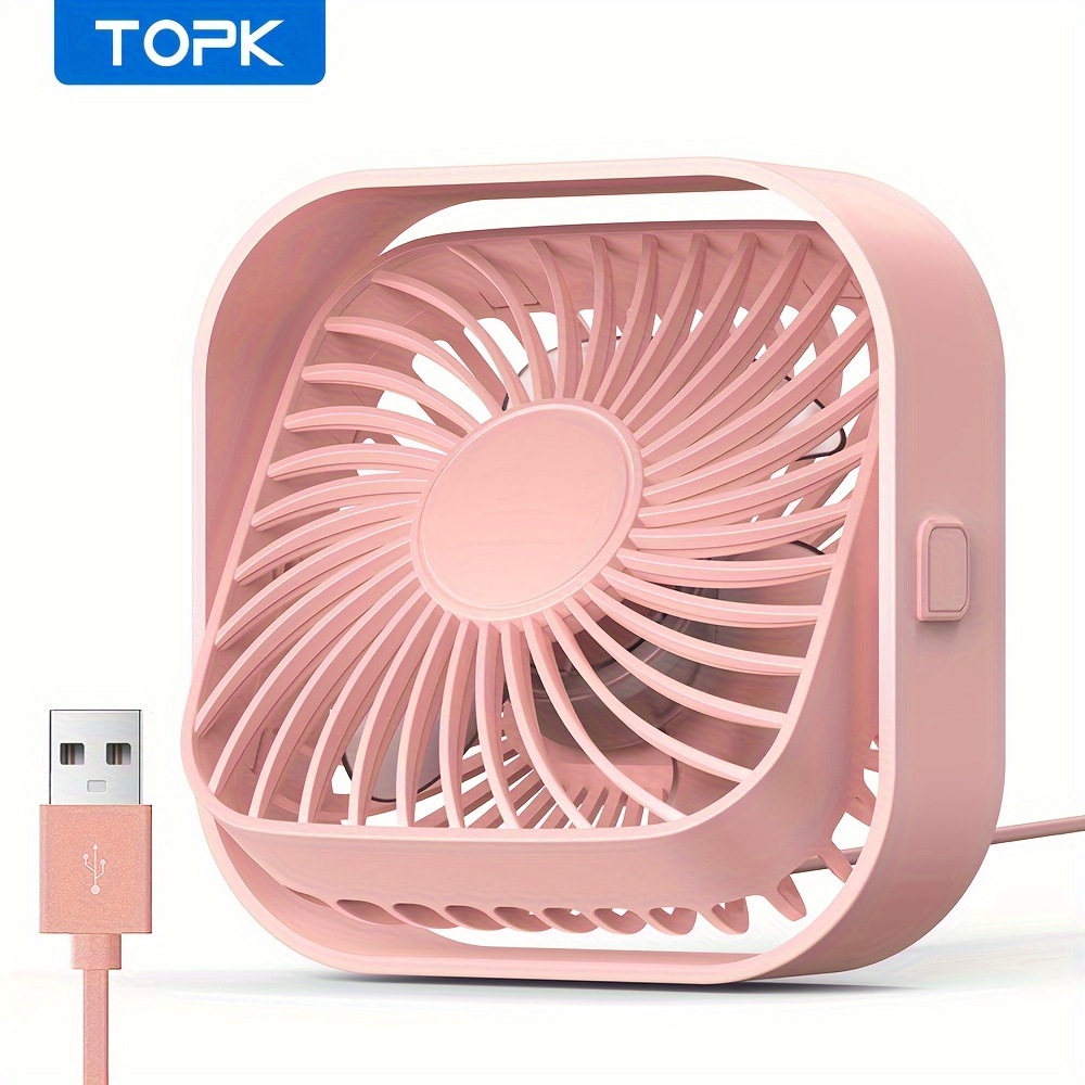

K51 1pc Portable Mini Usb Desk Fan, High Quality Brushless Motor Quiet Operation High Airflow Stylish Design Bedroom Personal Small Table Fan