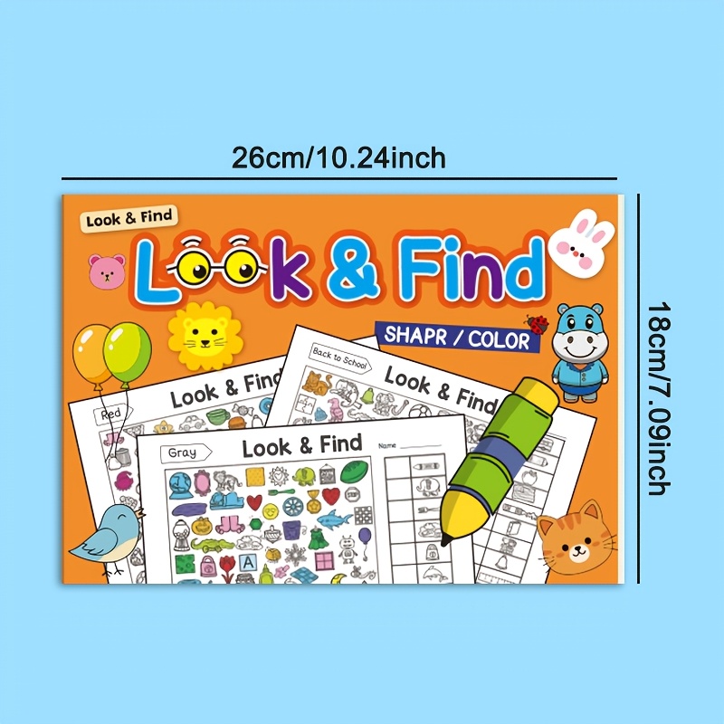 Image of Interactive Coloring Activity Book For Kids With Hidden Picture,find & Seek Activity Book,boost Focus,suitable For Homeschool & School Use,school Supplies,easter And Christmas Gifts
