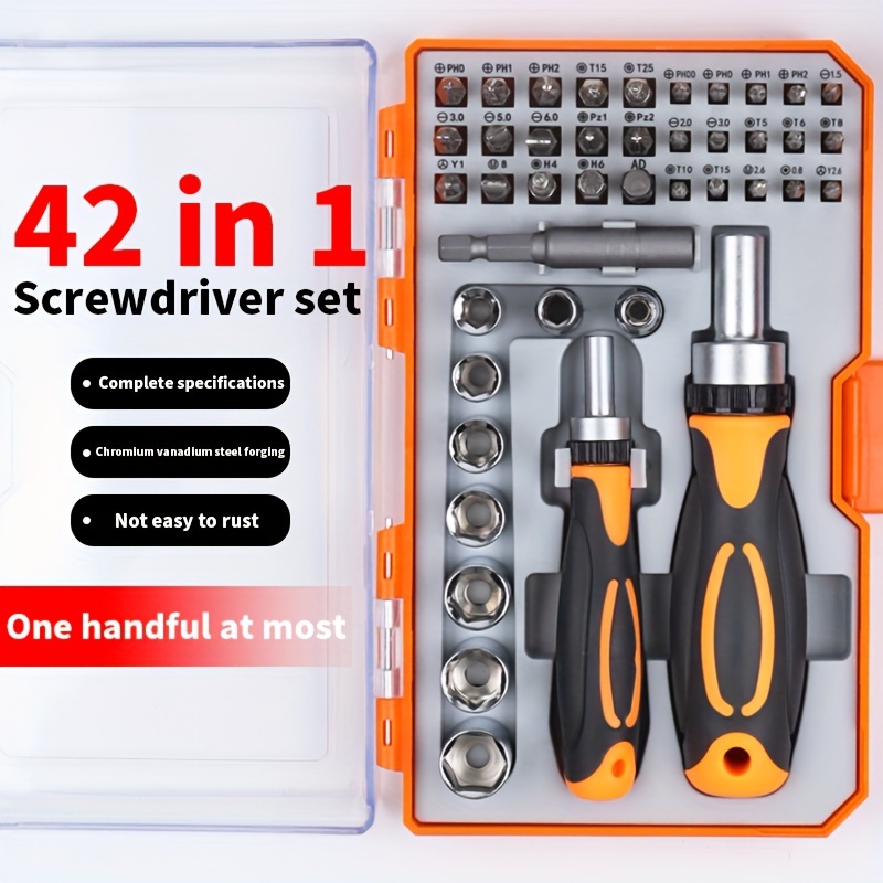 

42 In 1 Screwdriver Set And T-, Steel -bit Kit For Electronics, , - Includes , Hex, , Portable