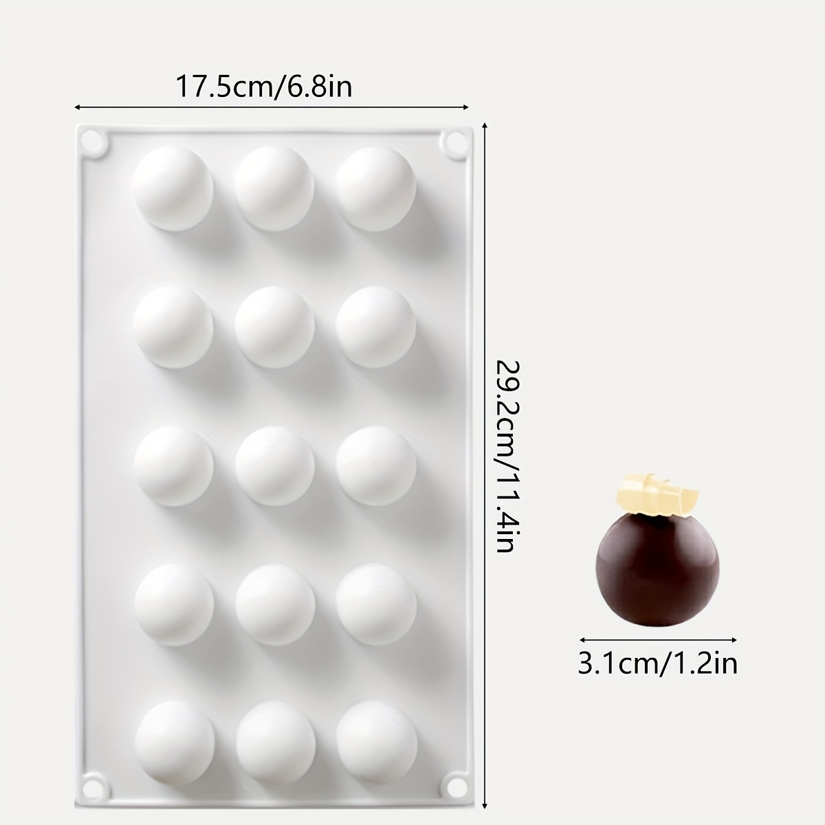 8/15/35 Series Round Silicone Molds For Spherical And Cylindrical Shapes, Used For Making Layered Lollipops And Coconut Mousse Cakes In Chocolate Baking