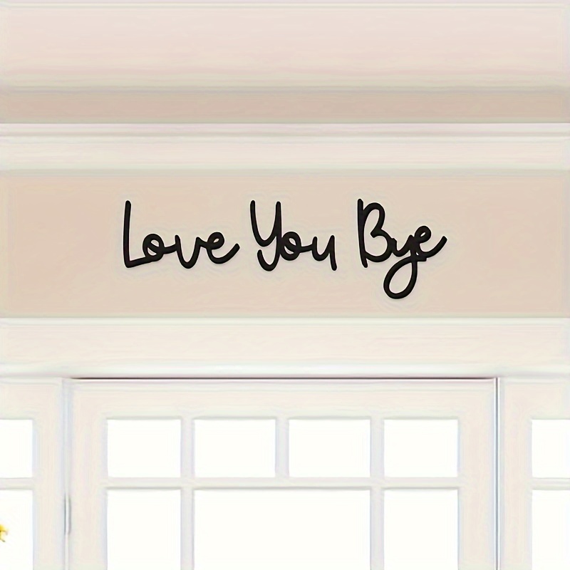 

Love You Bye Wooden Wall Pediment - Boho Home Decor Expressing Love And Warmth For Family & Lovers, Ideal For Hallway, Entryway, And Door, No Electricity Required