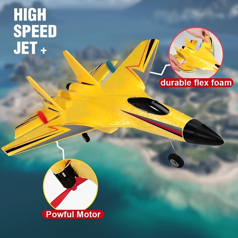 Su-Style Foam Remote Control Airplane: Fixed-wing Glider, SU-27 Cool Fighter Toy Model, HW-33 Is An Excellent Choice For Parent-child Interaction. With Dual-channel Design.
