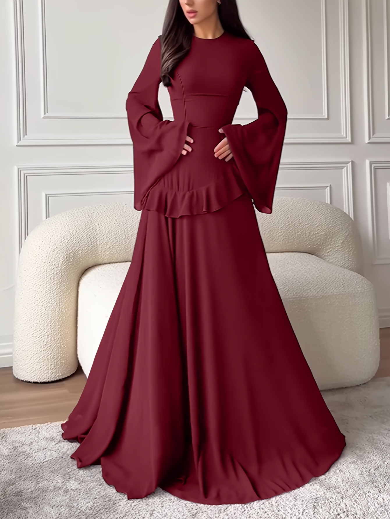 long sleeves evening dress sold on Temu United States