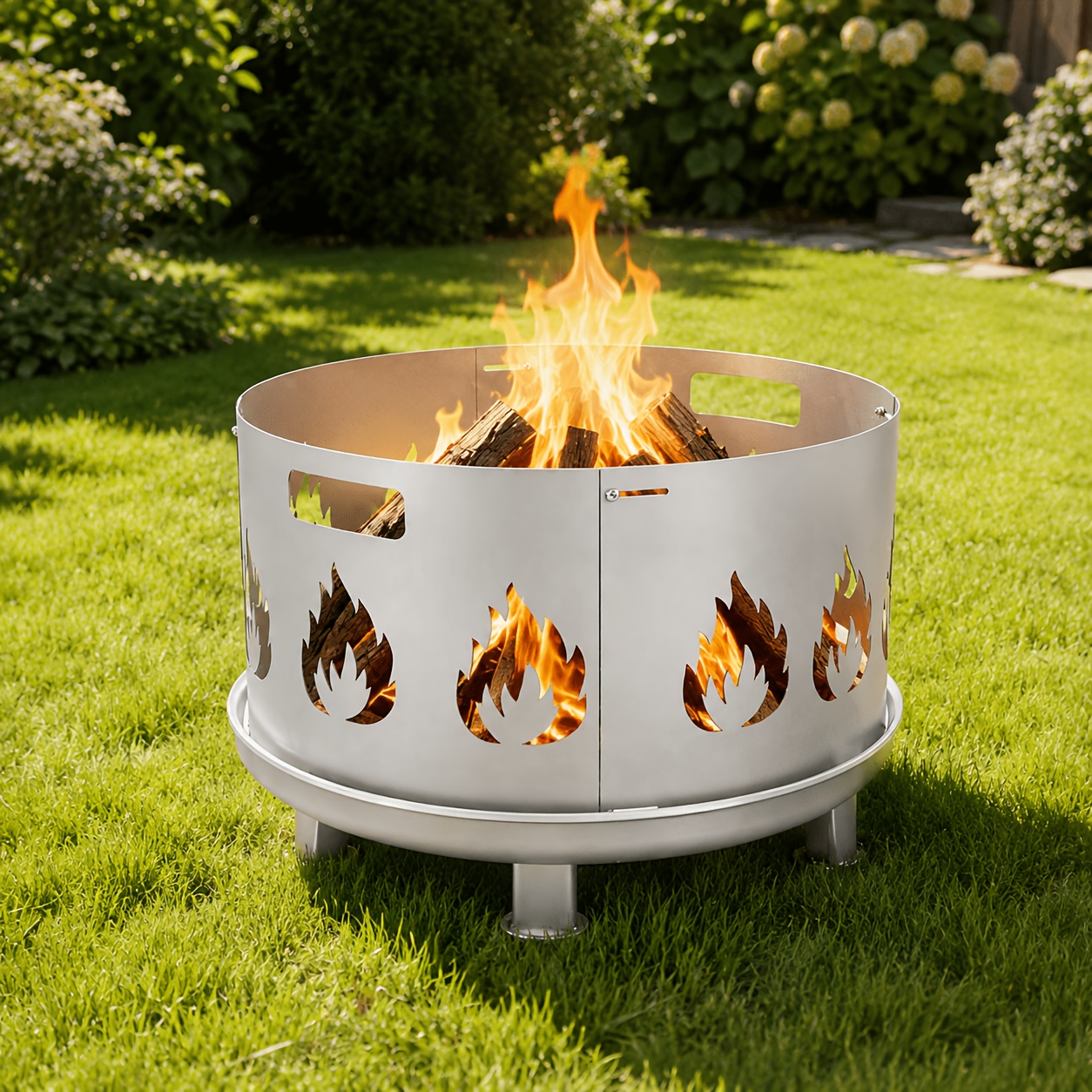 Image of Wood Stove With Handle Adjustable Spark Protection Suitable For 70-75cm Fire Pit Spark Screens Heavy Duty Fireplace Spark Protection 30cm High Fireplace Screens
