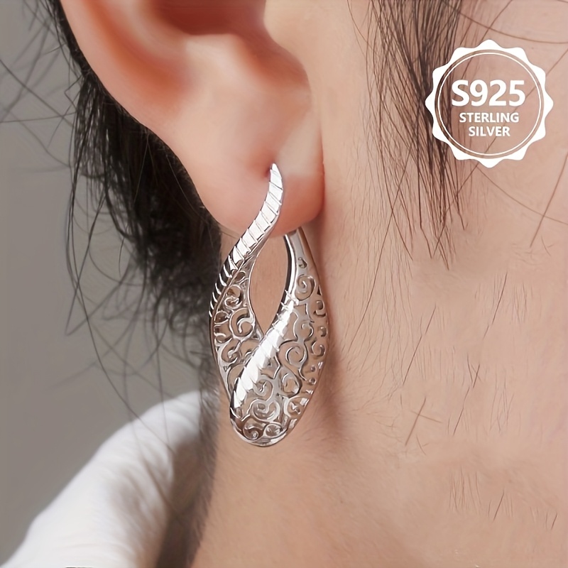 Women's 925 Sterling Silver Hollow Design Earrings — Chic Gift