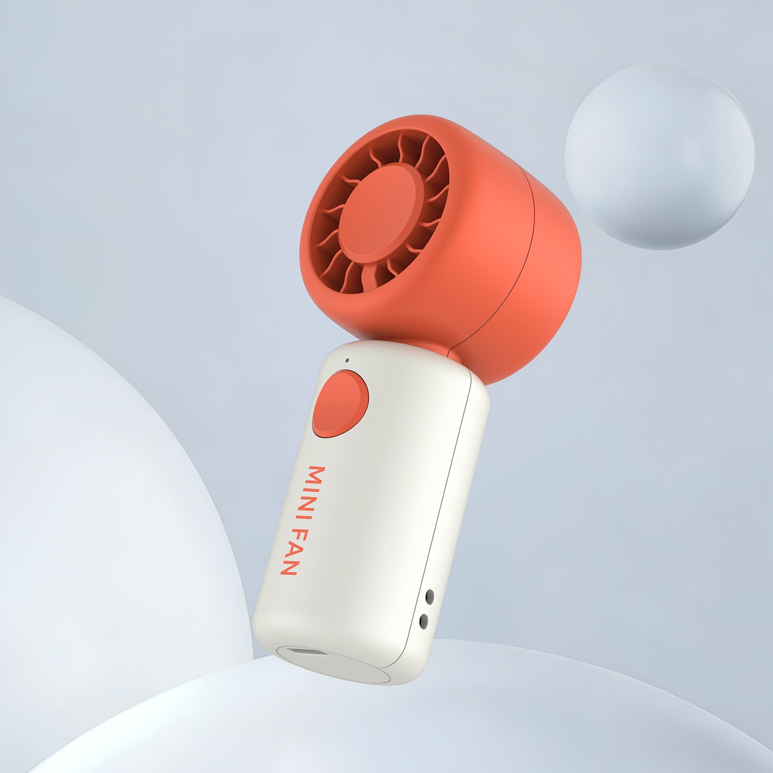 Image of Outdoor Mini Handheld Fan 5-blade Airflow 11000rpm Brushless Motor Handheld/neck Hanging/desktop 3-in-1 Student Cooling