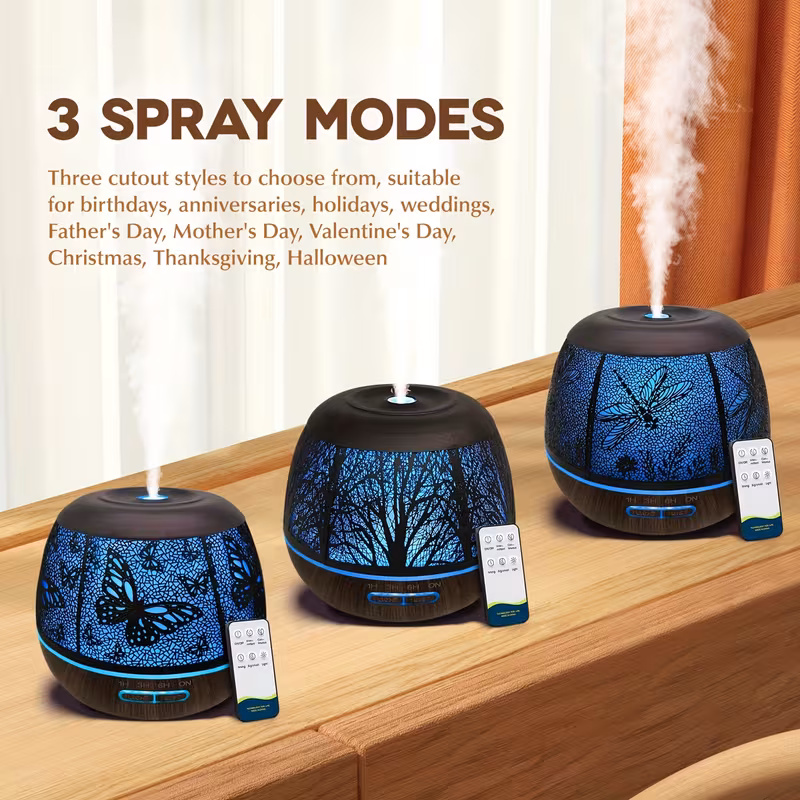 400ml essential oil diffuser household large capacity metal diffuser diffuser with remote control 7 color led light humidifier for bedroom gift room decoration teacher appreciation no essential oils included Product details 2