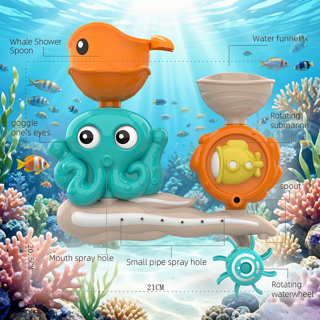 Interactive Suction Cup Bath Toy Set for Youngsters