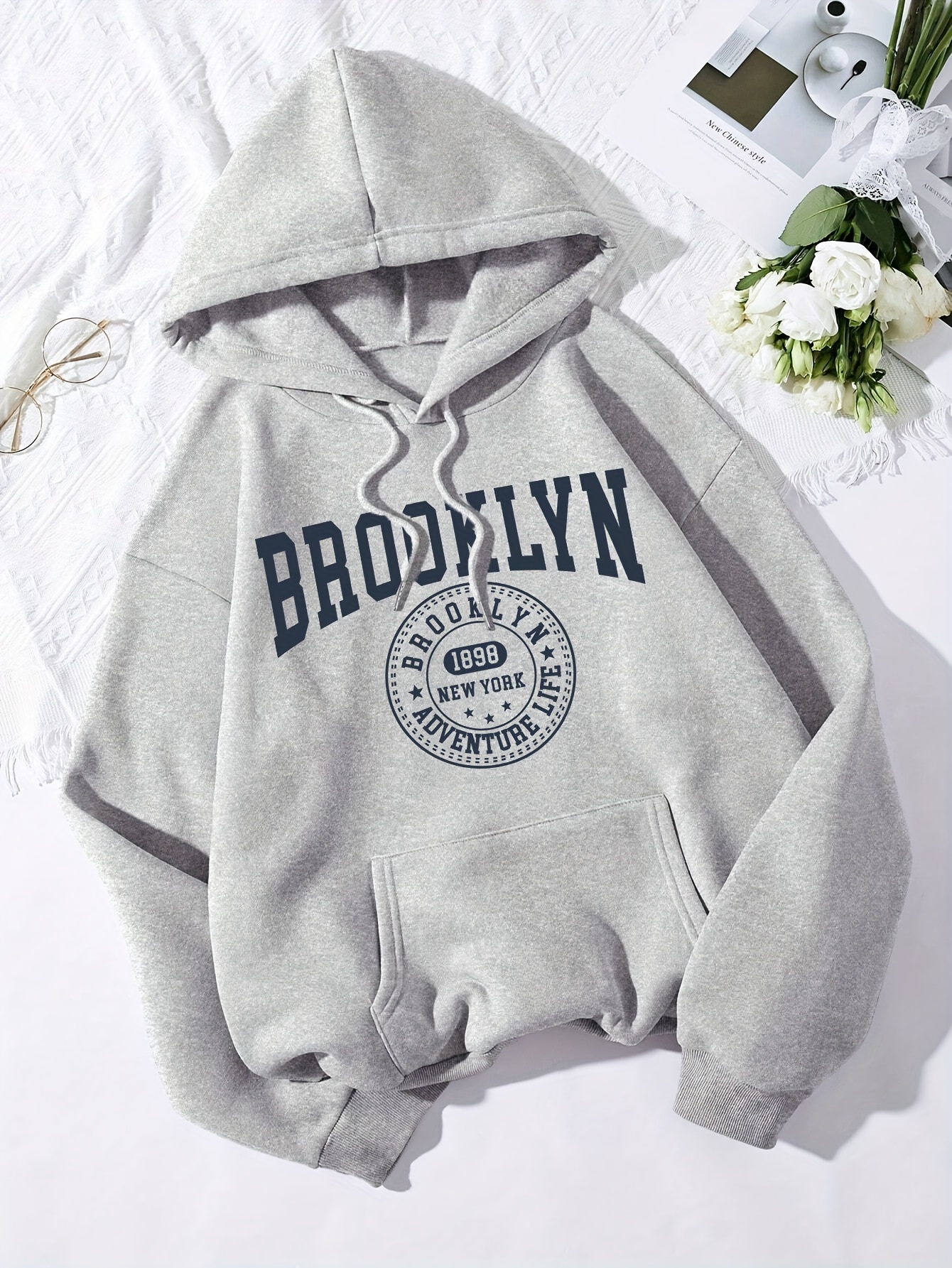 letter hooded sweatshirt long sleeves kangaroo Temu Switzerland