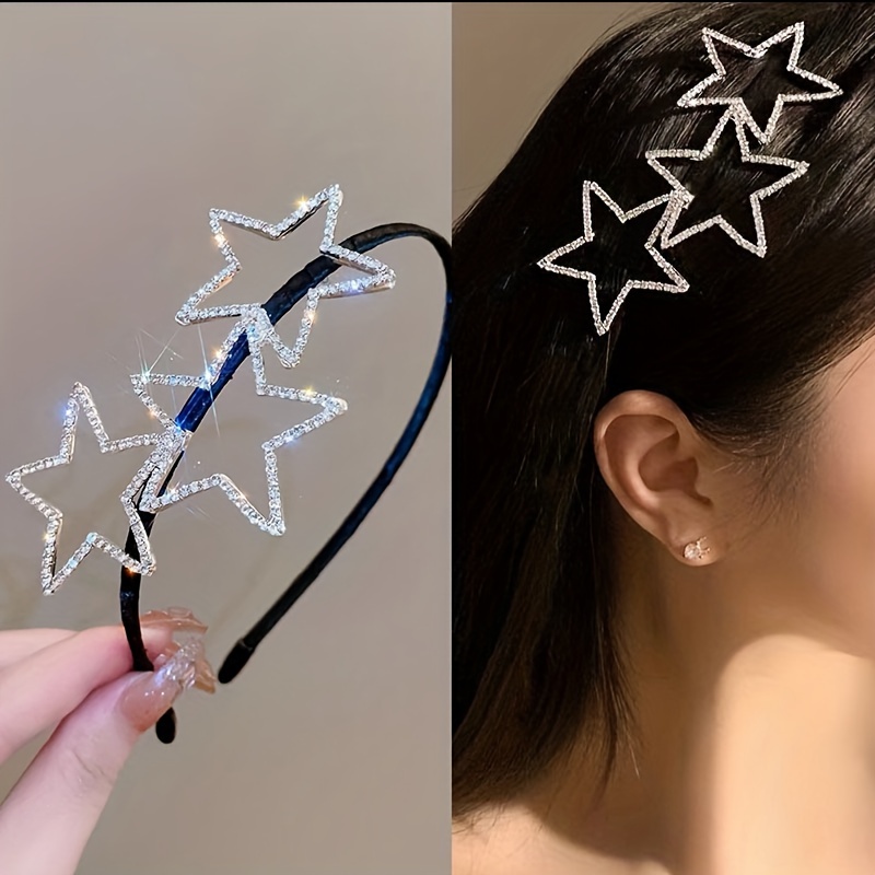 

1pc Y2k Hollow Claw, Resin, , Rhinestone Accent, Fashion Headband For Women, Single, Print, Hair Accessory, No Feather