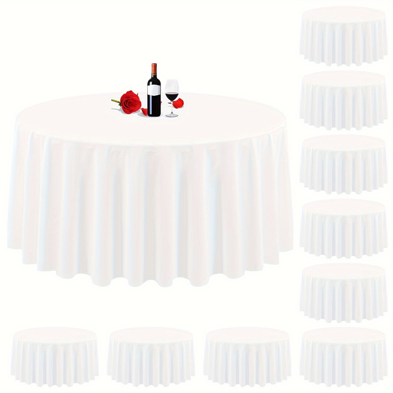 TUKIMA 4 Pack Navy Blue Round Tablecloths 108 Inch - Circle