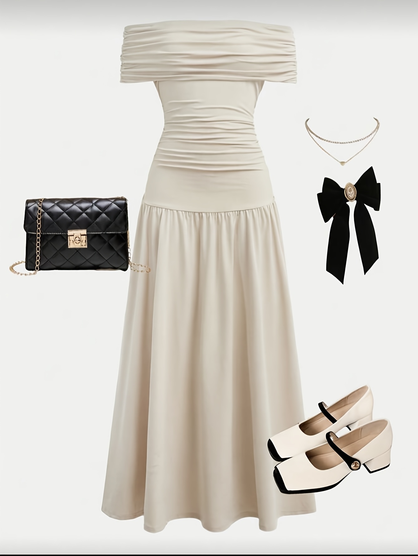 knitted dresses for formal events A-Line Knitted Fabric Maxi Wedding Guest Dress Slit Strapless Pleated Neck  Scarf Formal Dress COCOMELODY 970800986791 main image 1
