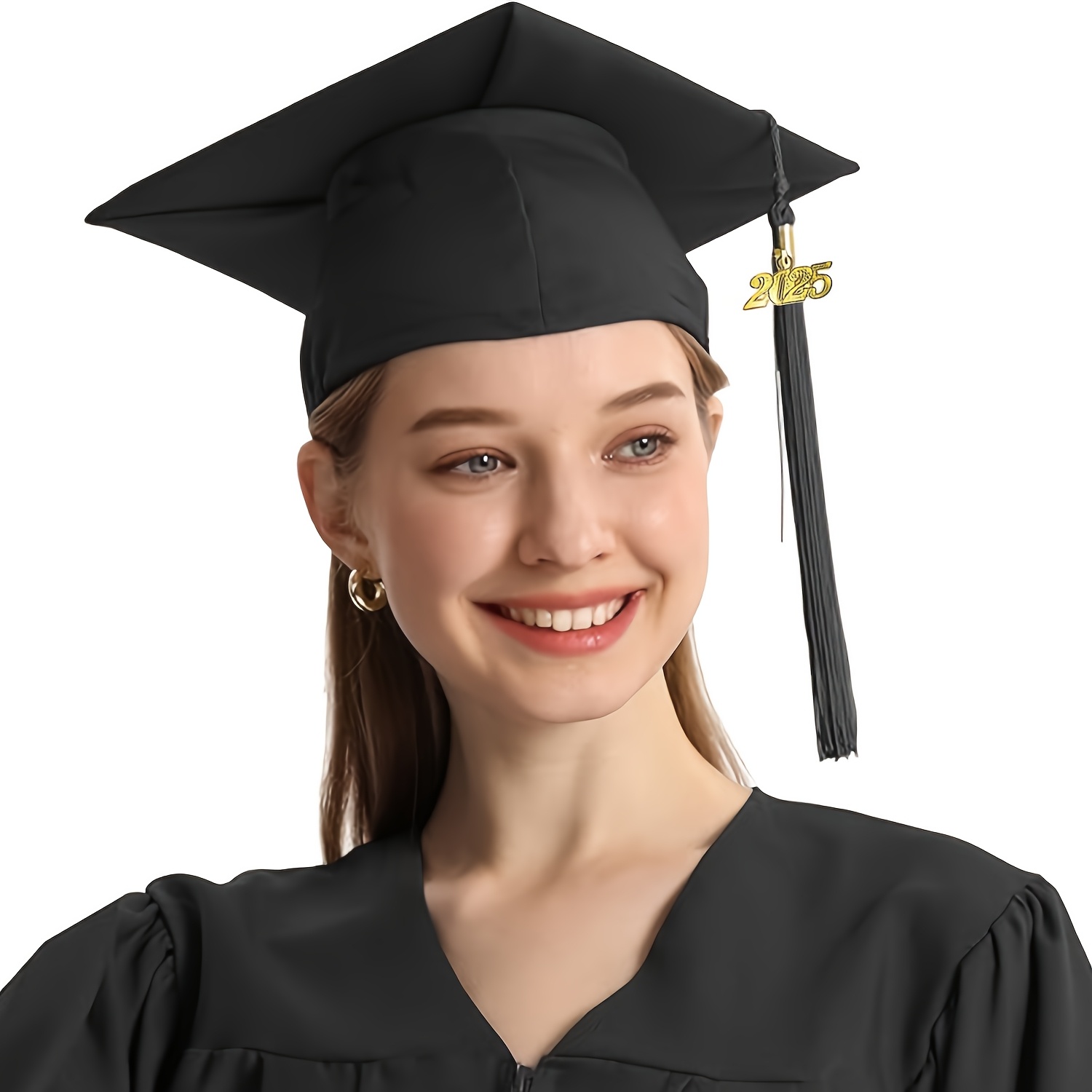 2pcs 2025 graduation bachelor cap fabric material one time Temu