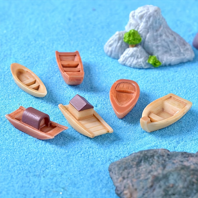 Miniature Dollhouse Boat Mini Fishing Boat Model - Temu