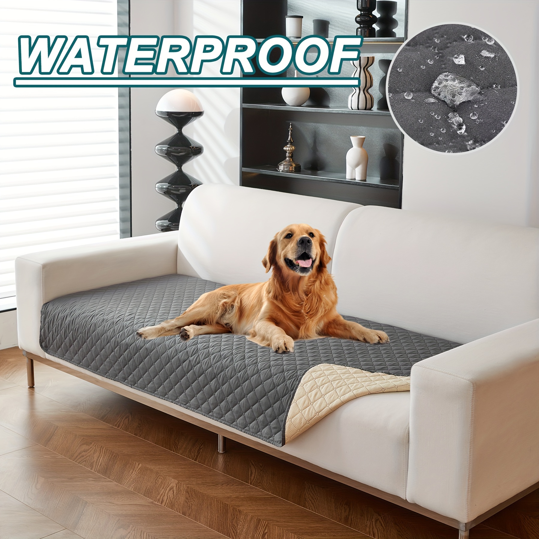 

1pc Of Solid Color Waterproof And Non-slip Pet Sofa Cover, Suitable For All And Machine Washable Dog Blanket, Ideal For Protecting Sofas For Cats, Dogs, And Small Animals.