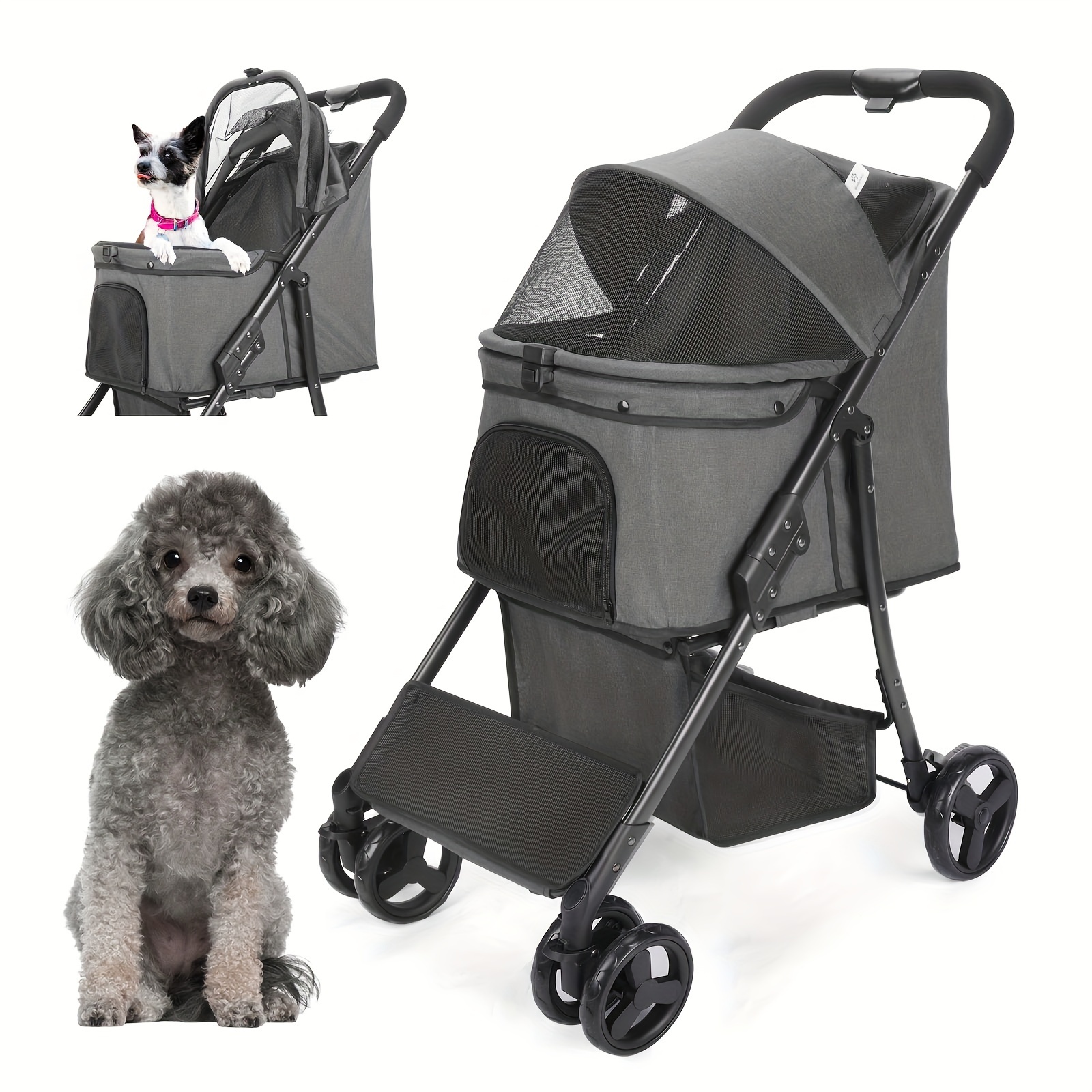hpz dog stroller Stylish & Premium Extra Large Purple Strollers for All Size Pets Black– HPZ  Pet Rover main image 1