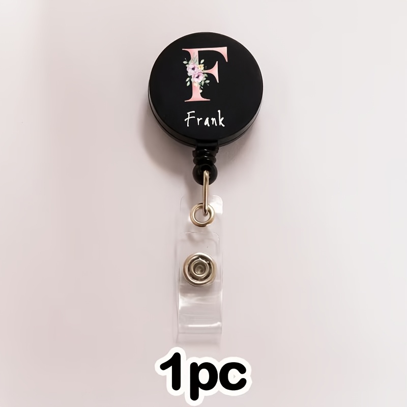 TEMU 2d 1/2pcs Custom Badge Clips Retractable Clips - Personalized Retractable Id Clips, Nurse Badge Scrolls, Retractable Badge Clips, Custom Letter