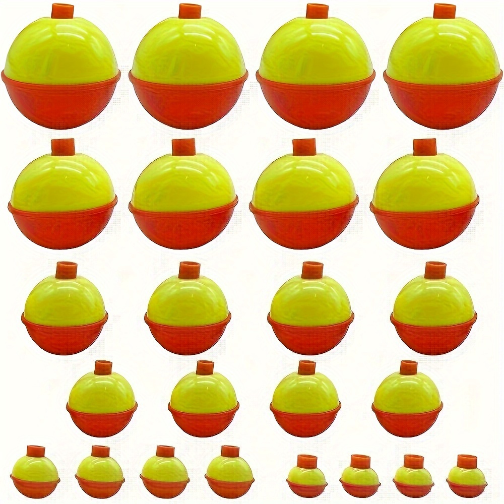 16Pcs Fishing Bobbers Set, 4 Sizes Red and White Snap Hard ABS Floats for  Buoy Tackle Accessories