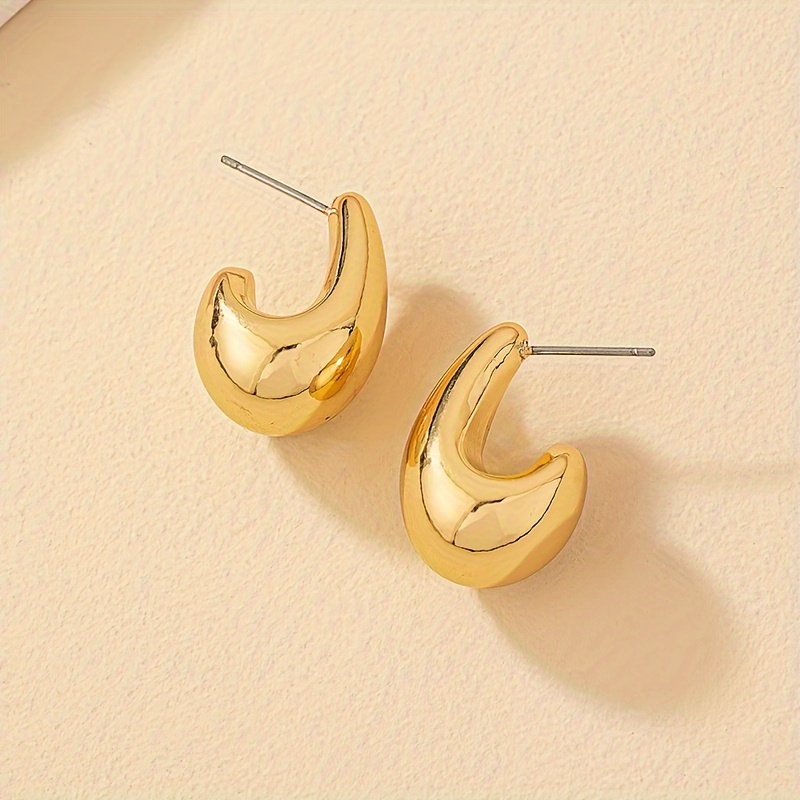 Cold Tone Golden Water Drop Earrings for Various Occasions