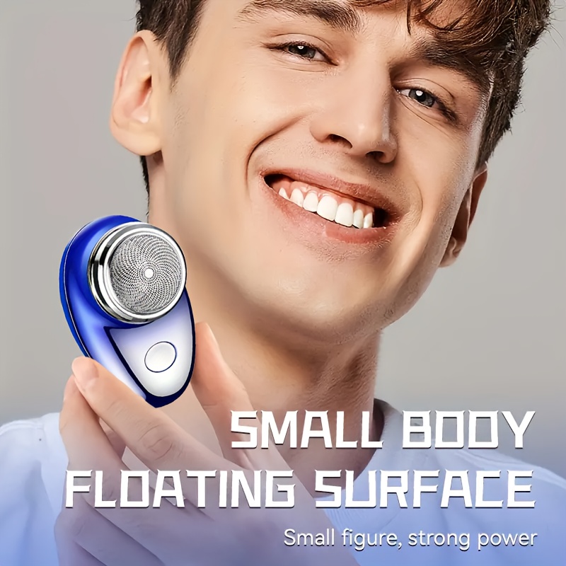 Afeitadora rotativa compacta USB recargable para hombre, con cuerpo de acero inoxidable para un afeitado suave, ideal para viajes y un gran regalo para el Día del Padre para papás y maridos