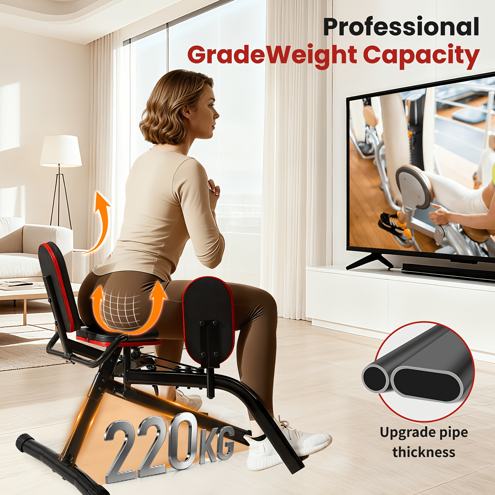 Image of Hip Machine For Women, 6-levels Machine For Home Gym, Compact Glute Machine & Leg Exercise Equipment With Resistance Band, Pedal Equipment, Exercise Legs