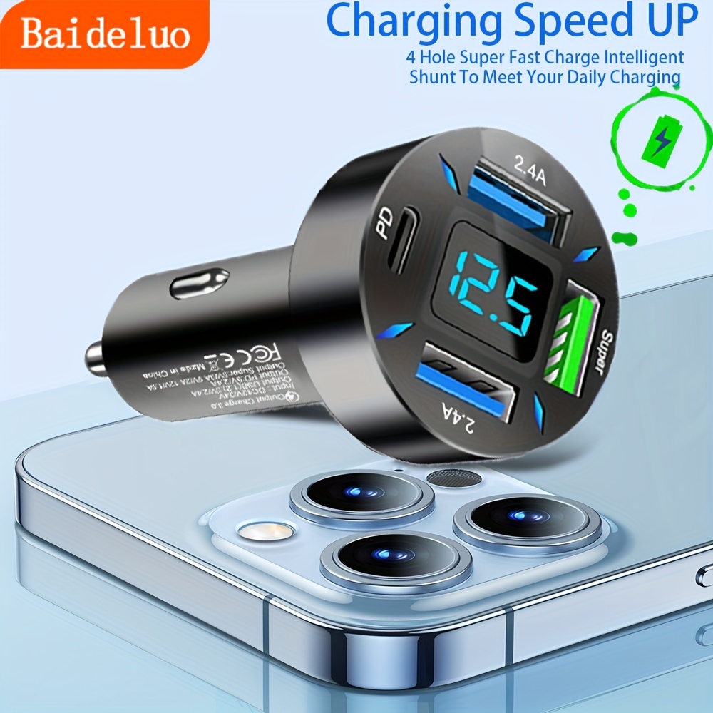 

66w 4-port Usb Fast Charging Pd Fast Charging 3.0 Usb C Car Phone Charger Adapter