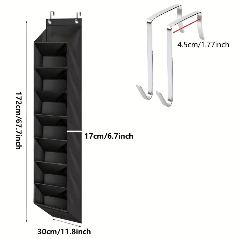 Image of Narrow Style 8-layer Storage Bag For Shoes, Sundries, And Snacks, Wall-mounted Door-back Oxford Cloth Storage Bag