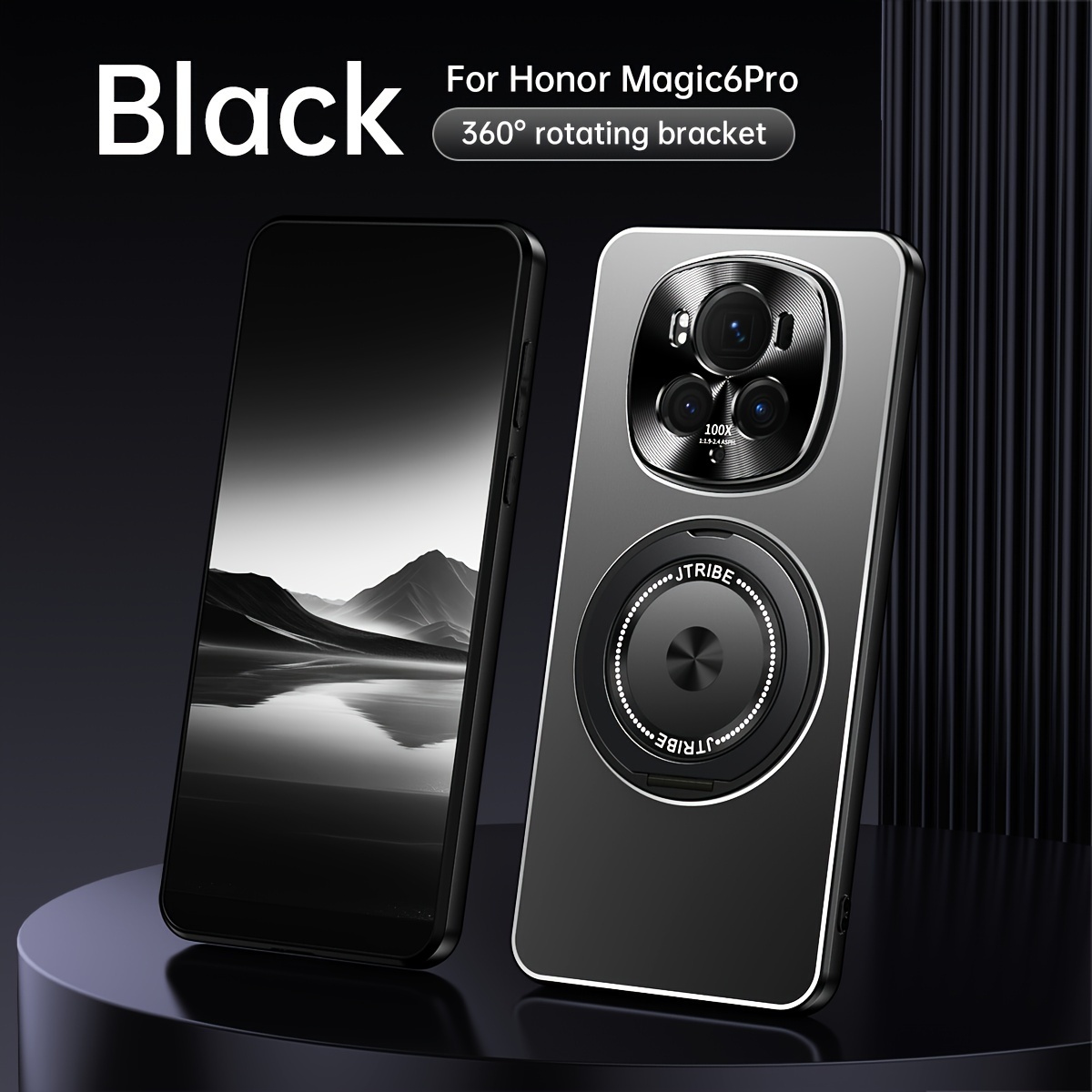 TEMU Phone Case: Suitable Magic 6 Light And Shadow Rotating Stand Phone Case Magic 6 And Comfortable -quality Protective Phone Case