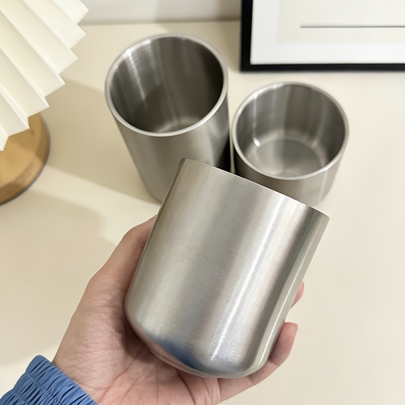 304 stainless steel thickened double wall insulated cup hollow insulated anti   cup for coffee juice and multi purpose home use