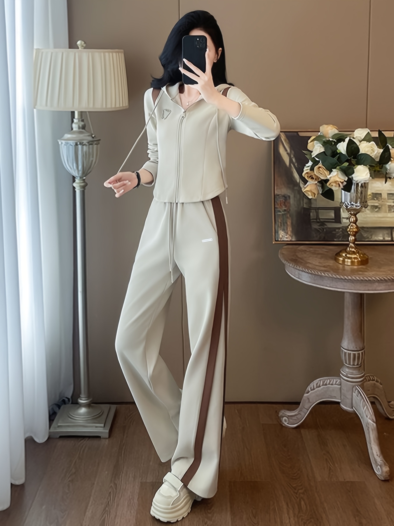 conjunto sudadera capucha pantalones jogger 2025 mujer: Temu Brazil