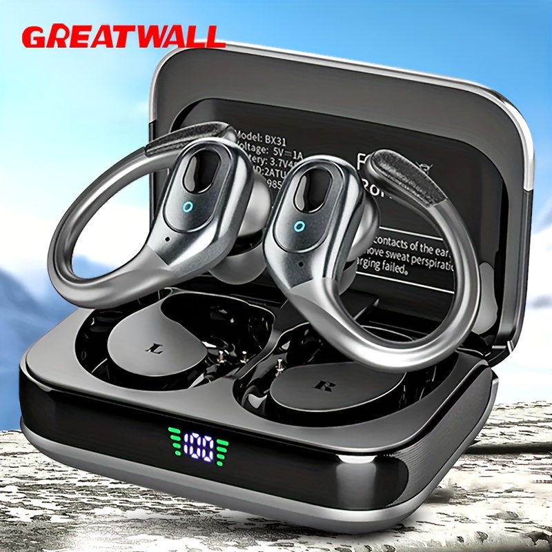 

Greatwall Tws Wireless Earphones Headset Wireless 5.3 Sports Ear-hook Headset Stereo Enc Earbuds Low Latency And Low Power Built-in Microphone Hd Call