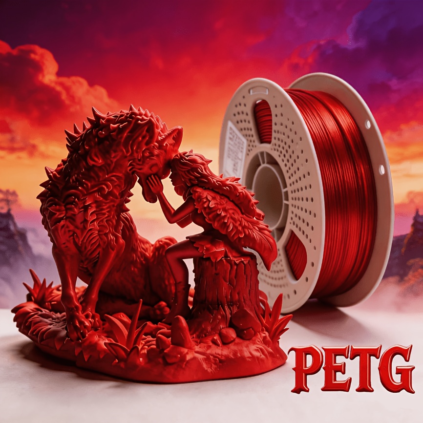 TEMU 1kg (2.2lbs) Spool Of 3d Printer Filament, Glossy Bright Petg (1.75mm), Features A -like , Compatible With Most 3d Printers, Offers High