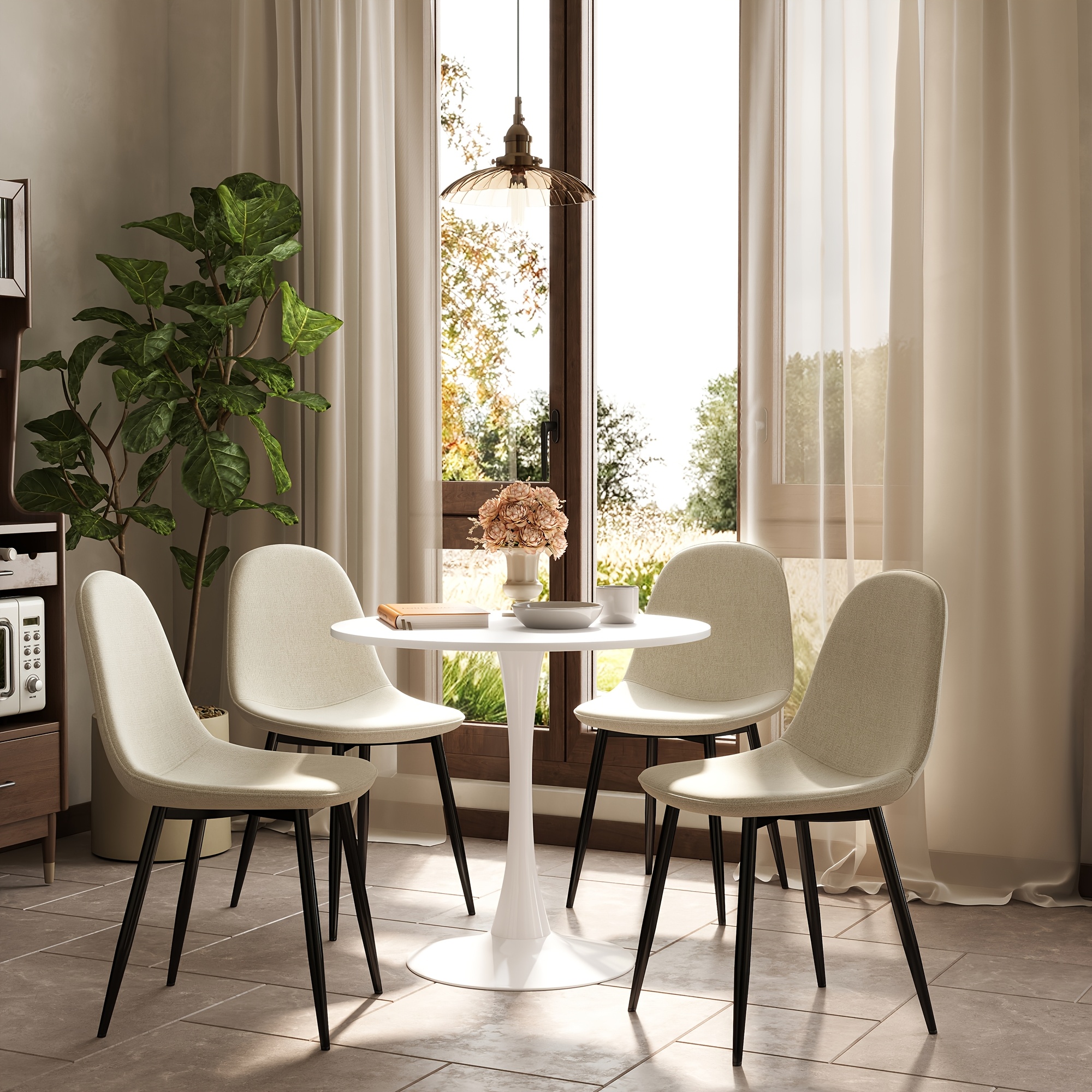 century modern dining table chair set elegant round Temu