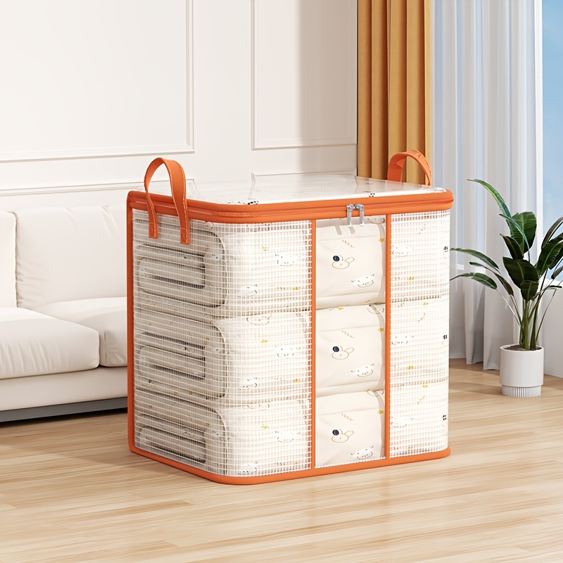 TEMU 1pc Transparent Pvc Material Quilt Storage Bag Moving Luggage Packing Bag, Pvc Material Dustproof Moisture-proof Anti-fouling, Extra Large