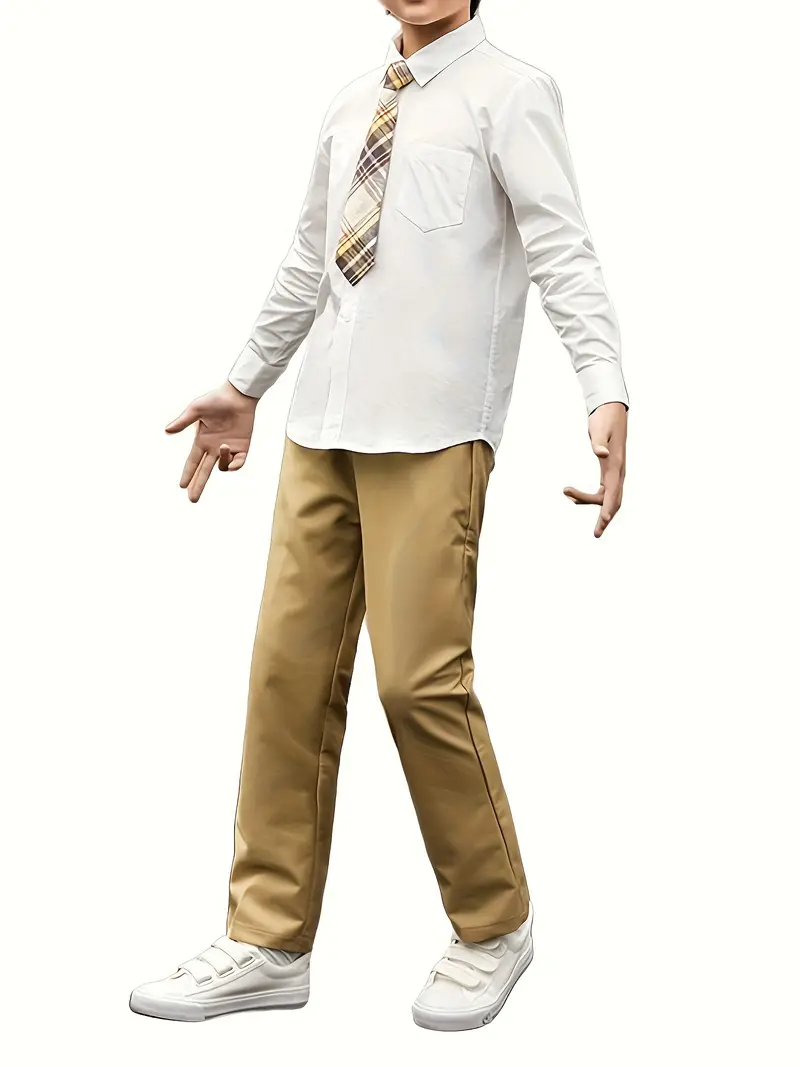 boy formal school uniform pants khaki color children long - Temu boy formal school uniform pants khaki color children long - Temu