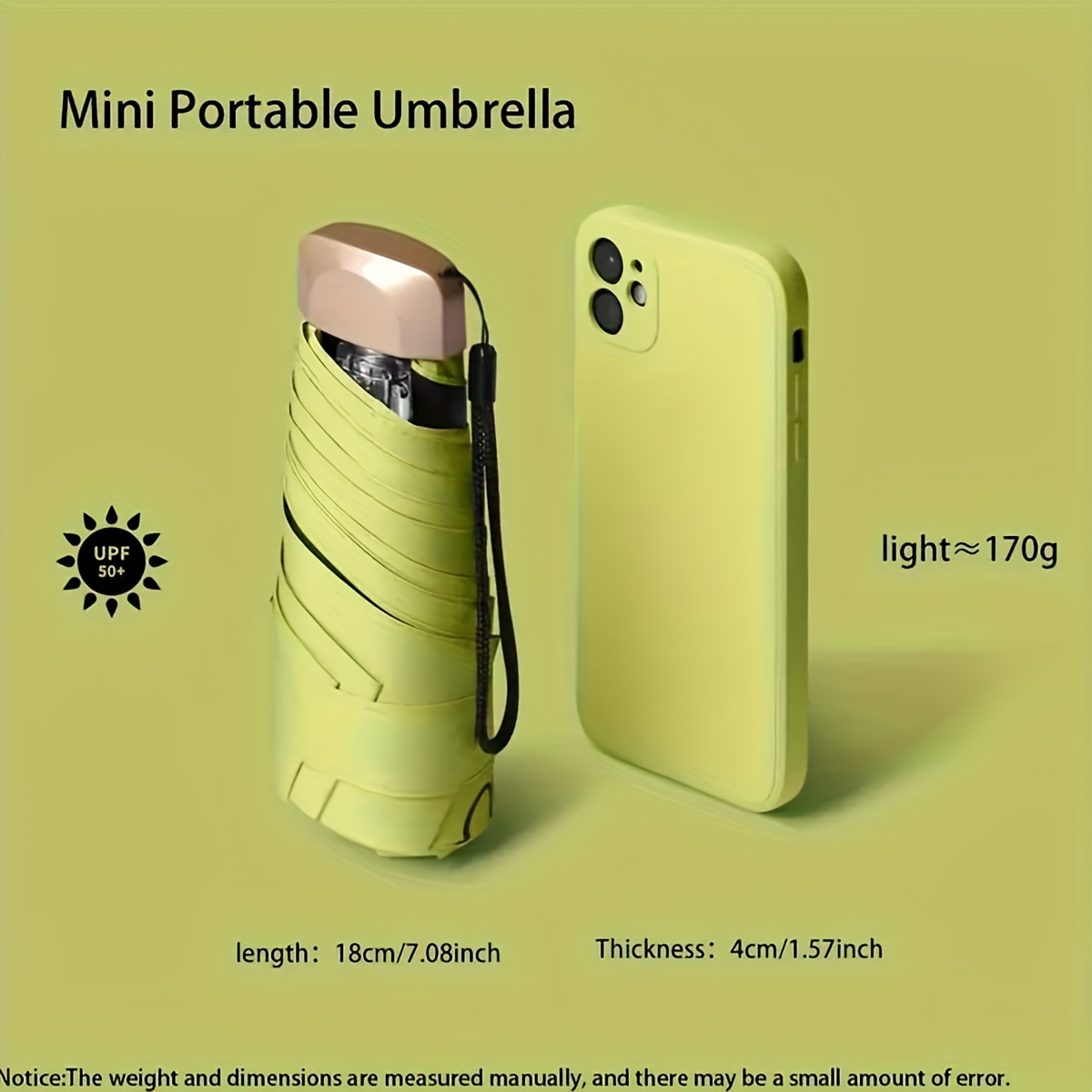 

Ultralight Mini Compact Umbrella With Uv Protection, Waterproof Solid Color Casual Commuter Rain Gear For Outdoor Activities