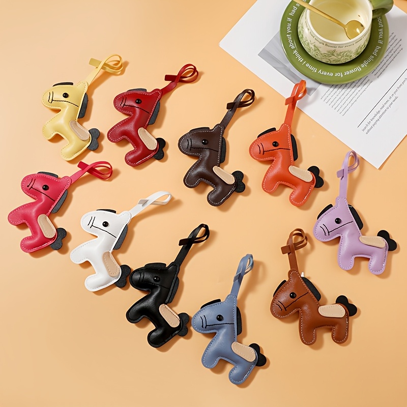 TEMU Set da 10 pendenti creativi a forma di pony in pelle PU, 10 portachiavi con ciondoli colorati per auto, portafoglio, borsetta e , piccoli