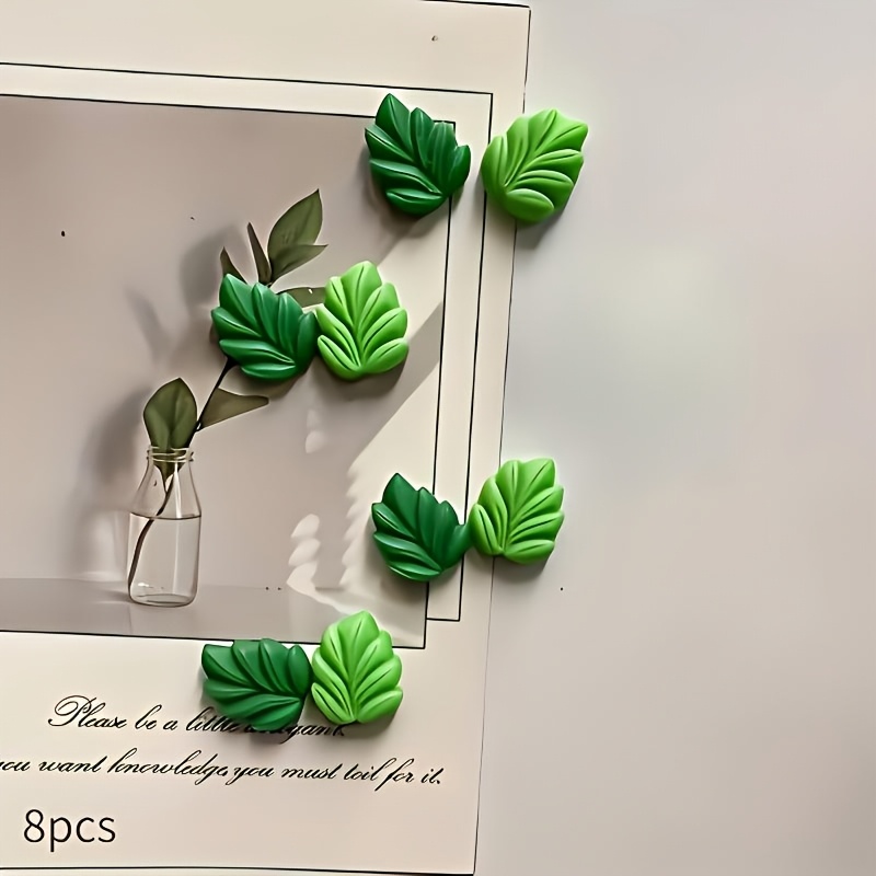 TEMU 8pcs Set Of Leaf Fridge Magnets, Cartoon Fridge Magnets, Kawaii Fridge Magnets, Whiteboard Magnets, Decorative Fridge Magnets, Cute Office And