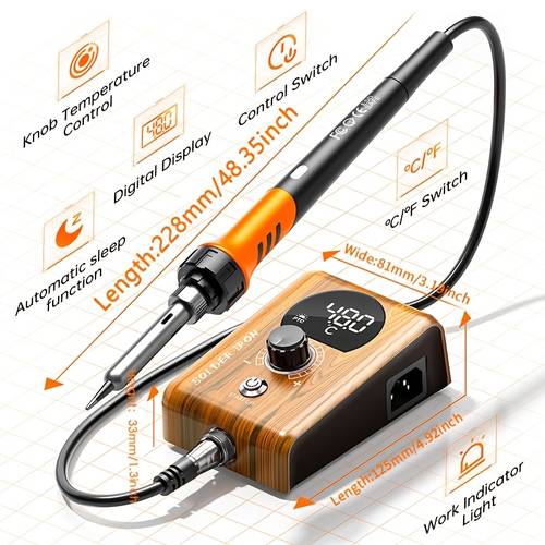 90 display soldering iron station kit s s tweezers c f conversion auto sleep calibration support soldering circuit board maintenance tool
