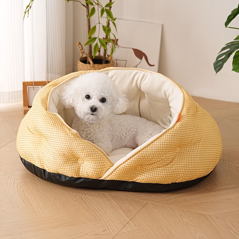 modern cat bed suitable for soft breathable fabric cozy warm bedding for indoor cats small dogs comfortable pet bed for winter use no for decor Product details 7